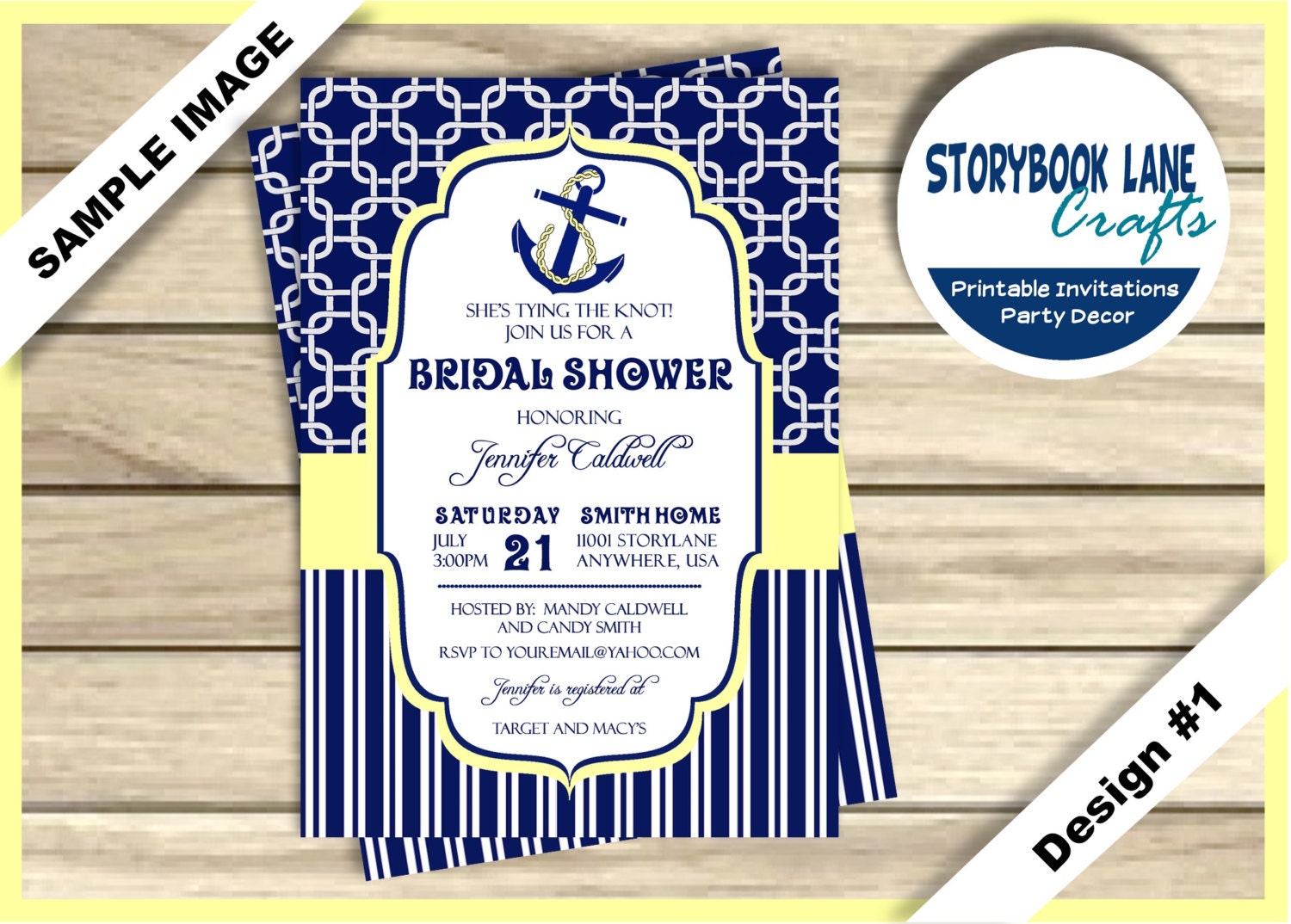 Tying the Knot Bridal Shower Invitation Nautical Bridal
