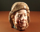 Toby form Man of the Sea Majolica Tobacco Jar // Face Figural Storage Humidor // from Successionary