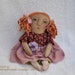 Hand stitched all natural Curly Shirley Primitive doll. Fretta's Folk Doll, Child Friendly Rag Doll.