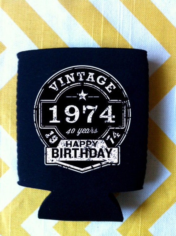 Beer Label Happy Birthday Koozies double sided by RookDesignCo Beer Label Happy Birthday Koozies double sided by RookDesignCo