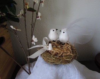 Wedding Cake Topper-Birds and Nest- Bride and Grooms' Cake style # BC2025