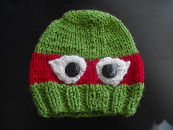 Knitted Teenage Mutant Ninja Turtle Hat Infant size