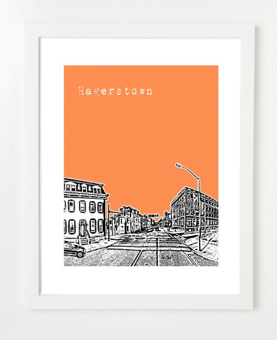 Hagerstown Skyline Art Print City Skyline Series Poster