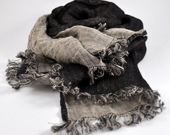 Linen Scarf / stonewashed linen shawl / linen wrap / mens scarf / woman scarf / unisex scarf / SHIPPING WORLWIDE / Linen gift