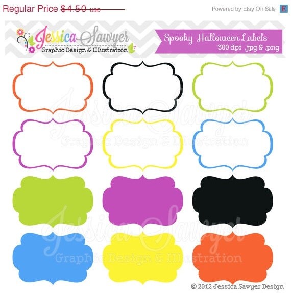 50% OFF - INSTANT DOWNLOAD, printable halloween labels, halloween party tags, for commercial use, invites, food labels, party supply Il_570xn