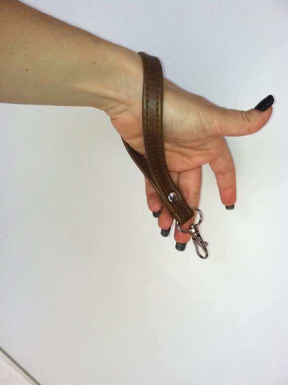 Brown Leather Wrist Strap Leather wristlet strap