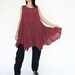 NO.8 Red Cotton Gauze Asymmetric Tunic Top, Tank Top