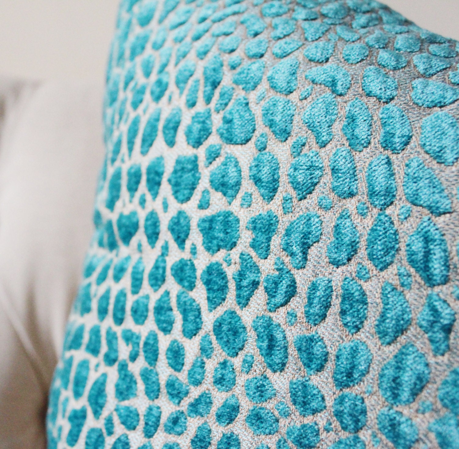 Turquoise Pillow Animal Print Designer Pillow Cover Teal