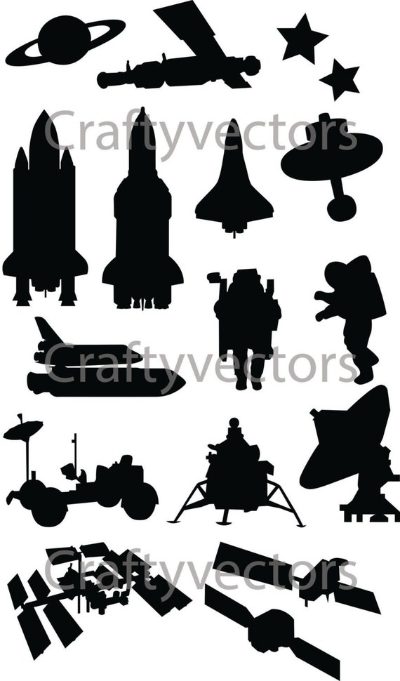 Download Items similar to Space Silhouettes Vector File SVG on Etsy