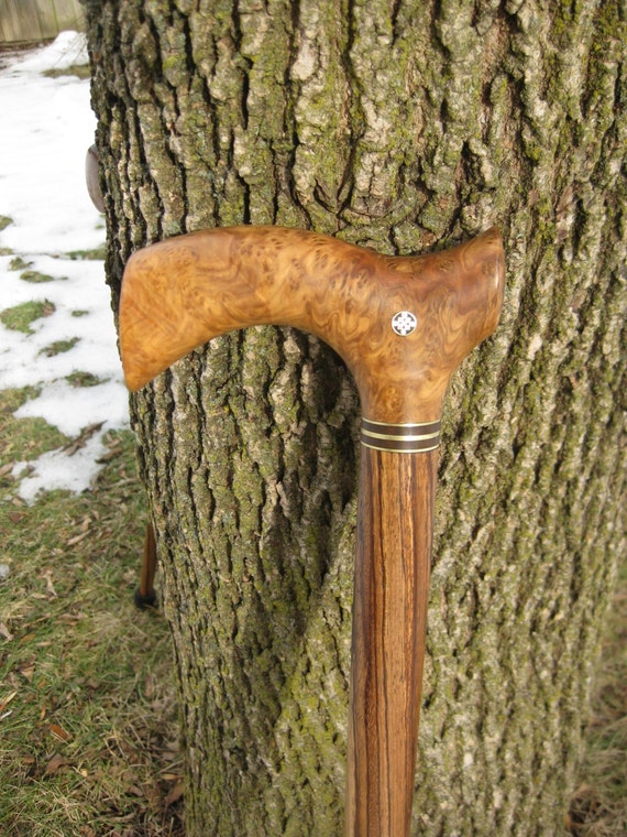 Brown Mallee Burl Exotic Wood Walking Cane Walking by gammamike