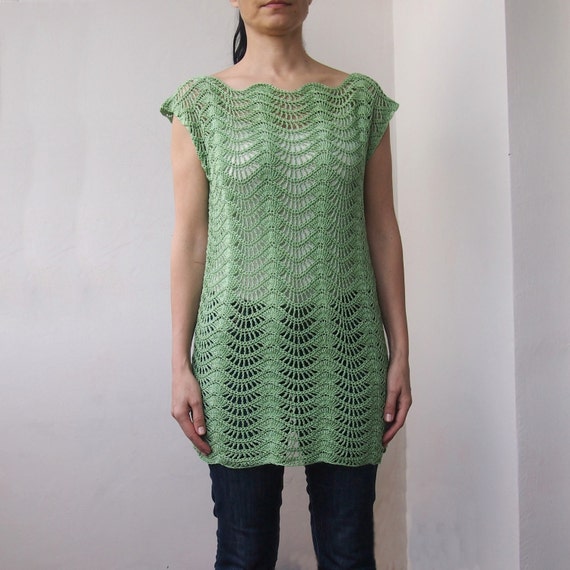 Crochet Pattern, crochet top, crochet tunic, ripples top, sweater, tank ...
