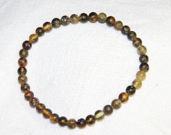 Baltic amber bracelet, unpolished round beads 8