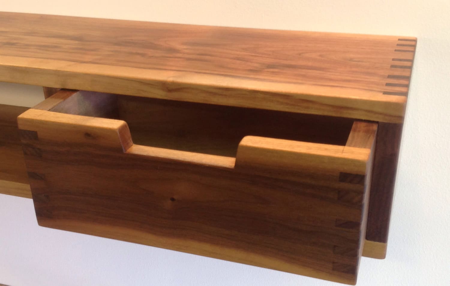 48 floating walnut shelf with drawermade to order