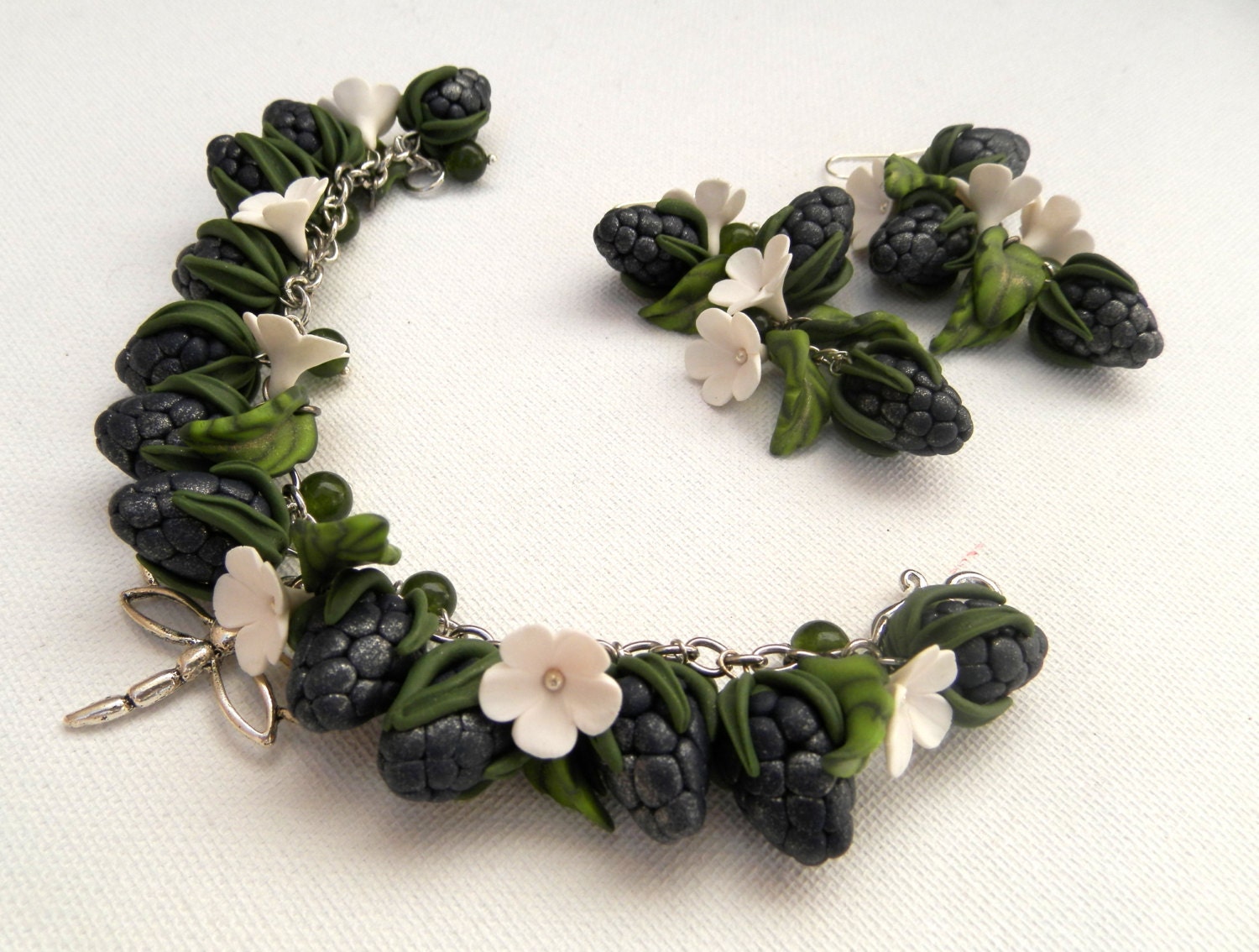 Berry Jewelry Blue Jewelry Fall Jewelry Flower by insoujewelry