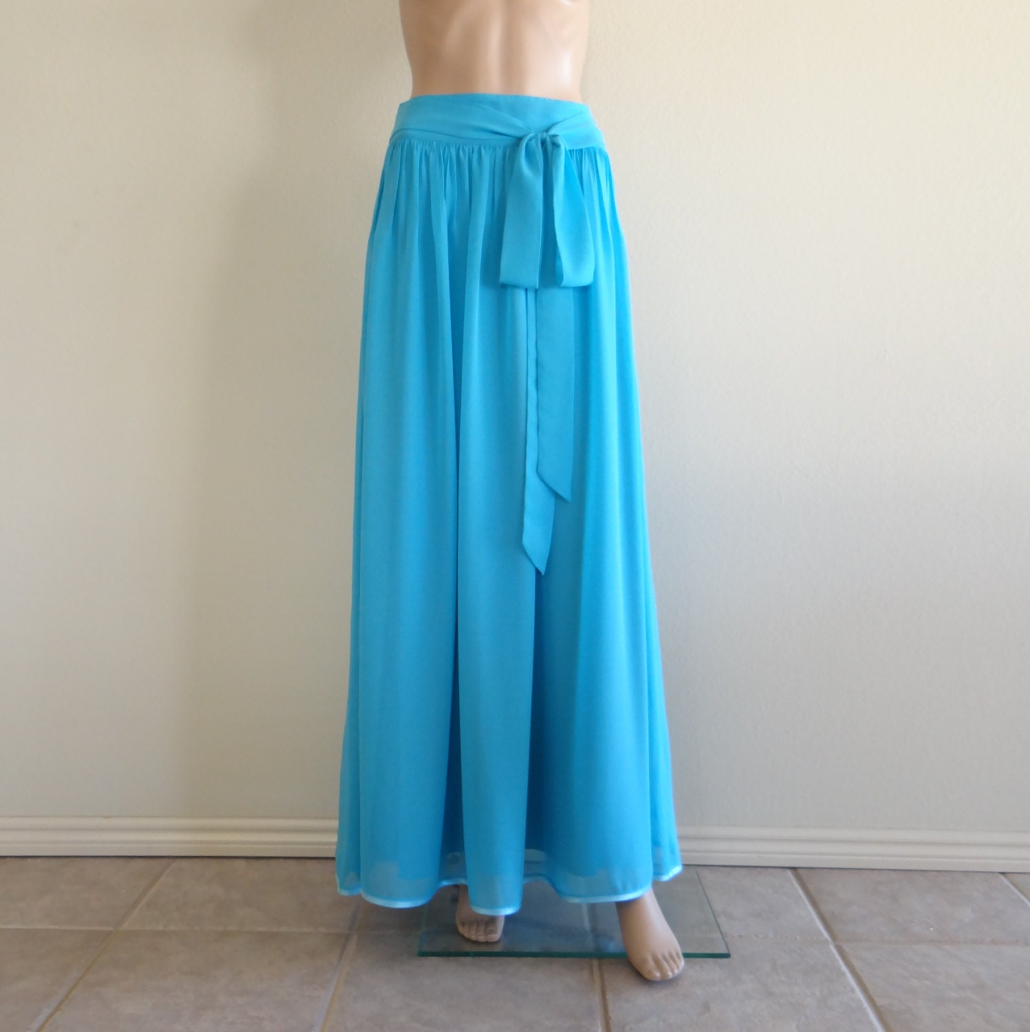 Sky Blue Maxi Skirt. Long Skirt by lynamobley2012 on Etsy