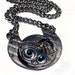Steampunk Necklace, Exceptional Etched Elgin Timepiece, Emerald Green Swarovski Crystals