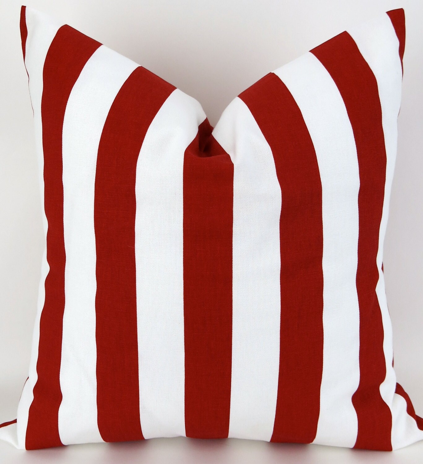 Red Stripe Pillow Cover Big Pillow Euro Sham by DeliciousPillows