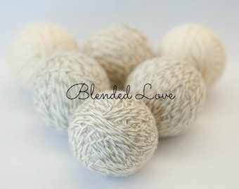 Scented Wool Dryer balls Set of 4, ecofriendly, dryer sheet alternative, green clean, clean living, dryer ball, wool balls, clean cotton