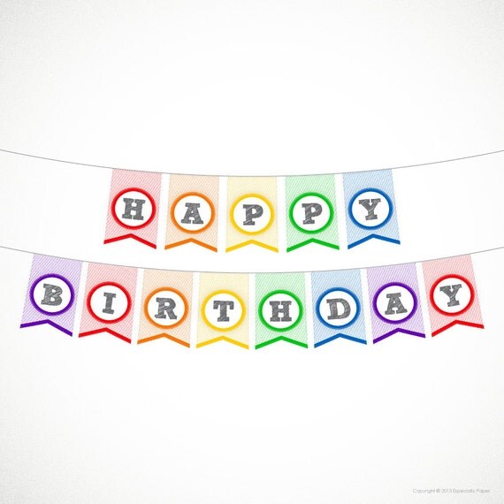 Small Printable Birthday Banner | items similar to printable rainbow birthday banner happy Small Printable Birthday Banner | items similar to printable rainbow birthday banner happy