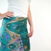 Long Green Silk Scarf, Green Sarong, Silk Coverup, Long Green Summer Scarf, Vintage Silk Sari Scarf, Tribal Scarf
