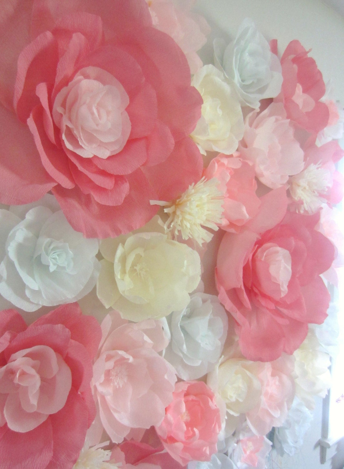Giant paper flower wall display 4ft x 4ft. by FlowerVoyageBoutique