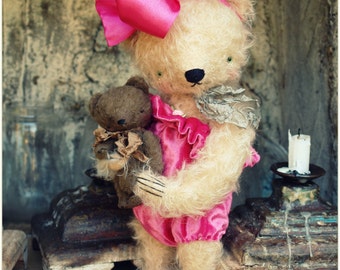 SUPER DEAL 2 PDF Epatterns for 11 inch Mohair Teddy Bear Marilyn and 4 inch Viscose Bear John - the pattern for the romper is included