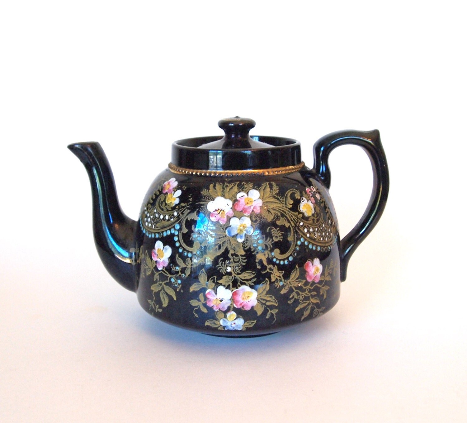 Antique Red Clay Ceramic Teapot SJB Samuel by HouseofLucien