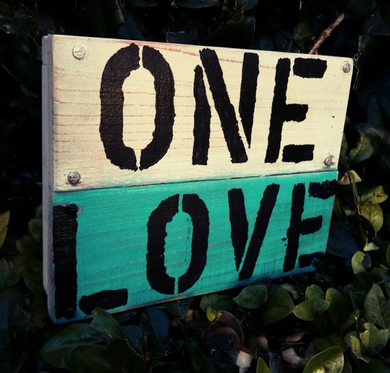 One Love Pallet art by SeaGypsyCalifornia on Etsy