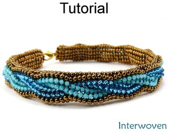 Beading Tutorial Pattern Bracelet - Herringbone Stitch - Interwoven #5295