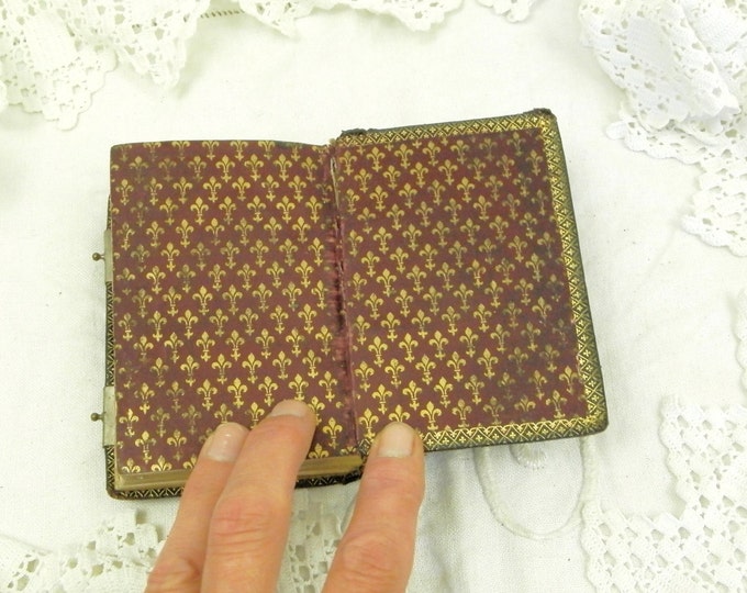 Small Antique French Leather Bound Religious Book, Paroissien Romain / French Country Decor / Shabby Chic / Chateau Chic / Vintage Retro Small Antique French Leather Bound Religious Book, Paroissien Romain / French Country Decor / Shabby Chic / Chateau Chic / Vintage Retro