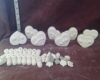 Dona's Sweet heart Noggins set of 8 ready to paint with hands and feet