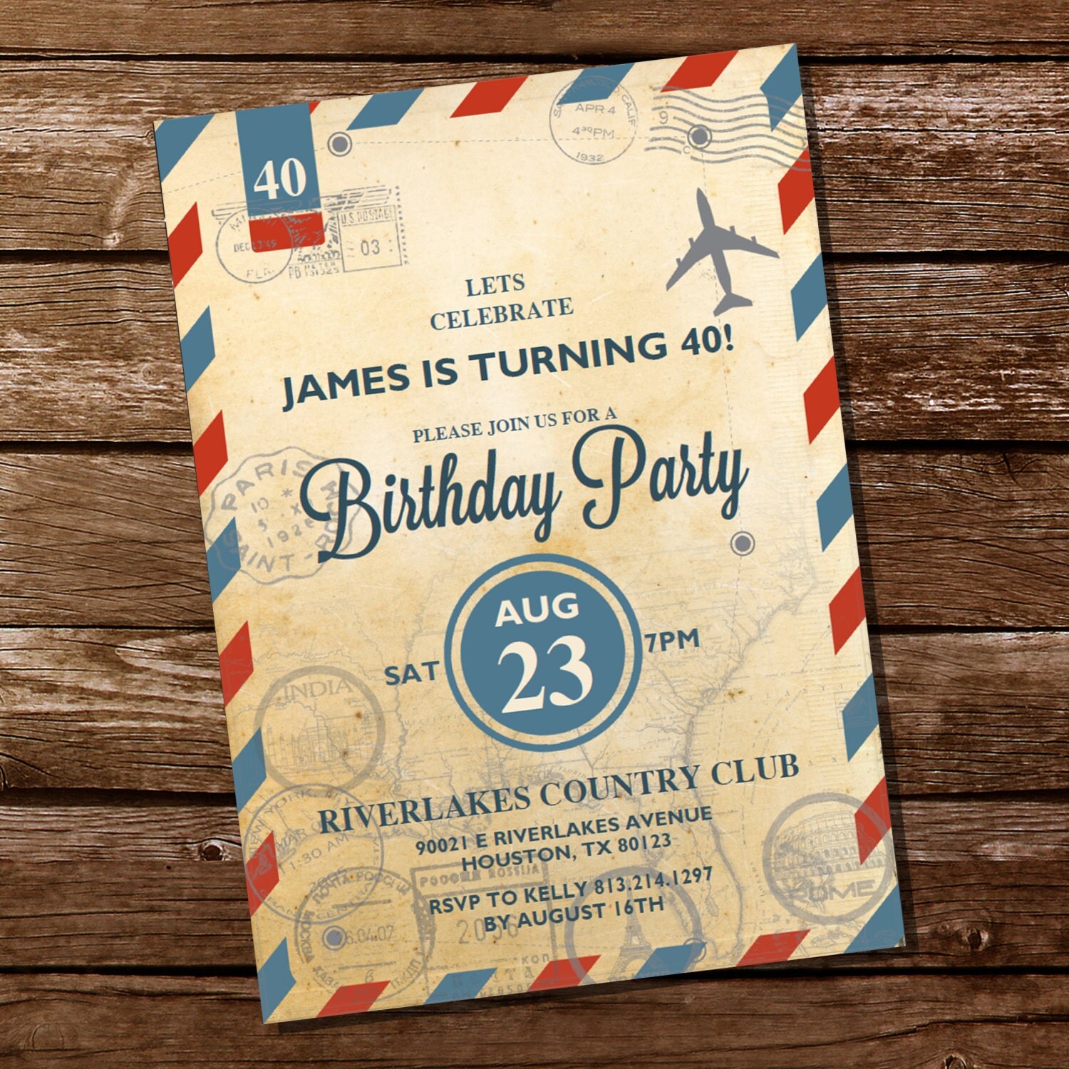 vintage travel party invitation templates