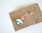 Polymer Clay Brooch /  Petite House Pin / Polymer clay Charms