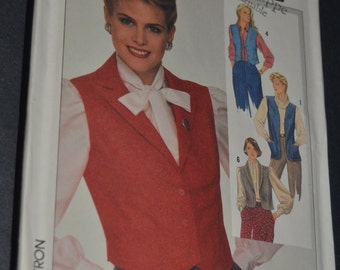 Simplicity7669 Misses Set of Lined and Unlined Vests Sewing Pattern - UNCUT - Size 16