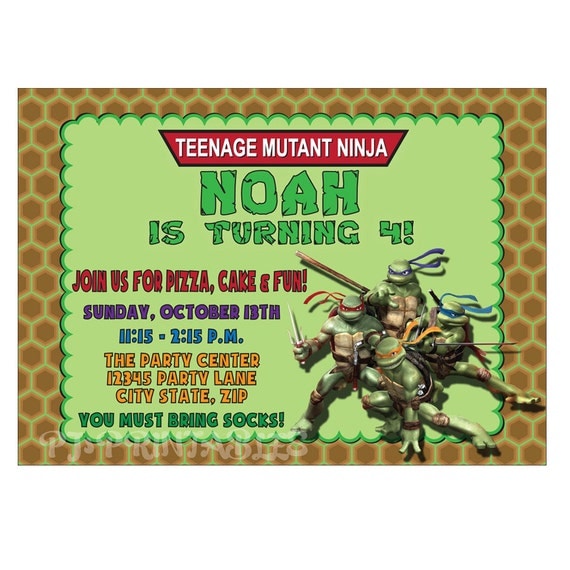 Tmnt Birthday Invitations 6