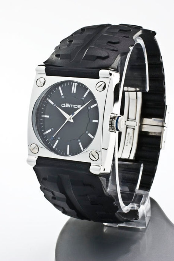 Mayans MC / Sons of Anarchy style - Motorcycle TREAD wristwatch - Tread w/ Polished Stainless Steel case