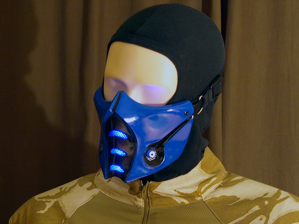 Mortal Kombat Sub-Zero Mask v.2 (MK9) with LEDs Airsoft Cosplay DJ Rave mask - Made to order -