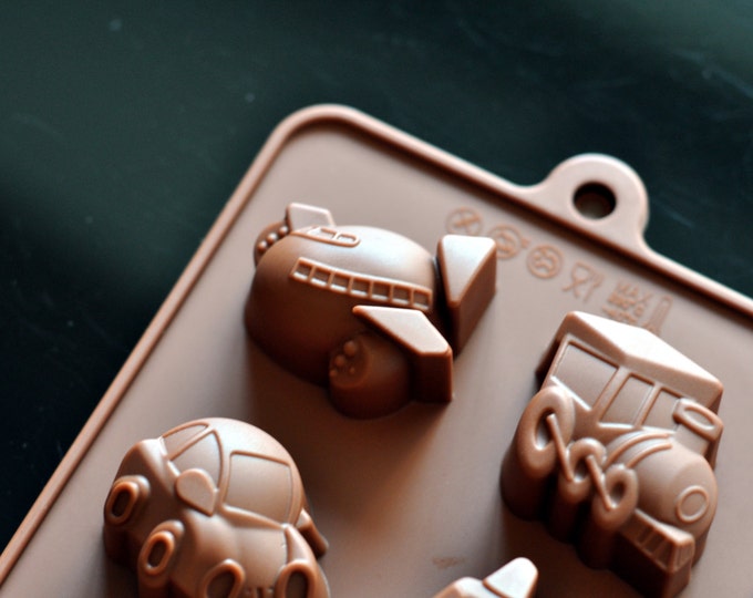 Silicone Silicon Chocolate Molds Mini Soap Ice Candy Molds - Vehicle Car Train Airplane Ship