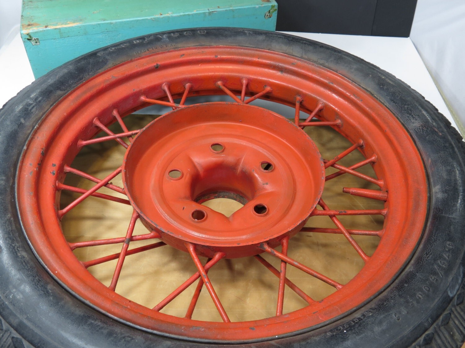 Ford Model A Spoke Wheel with Old Goodyear Super Cushion Tire