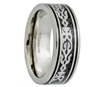 tribal titanium wedding rings