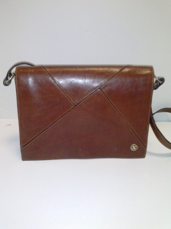 brown leather bag rectangular