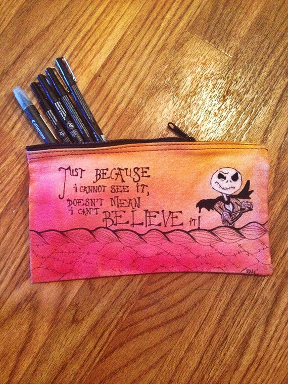 Nightmare before Christmas quote canvas pencil bag 