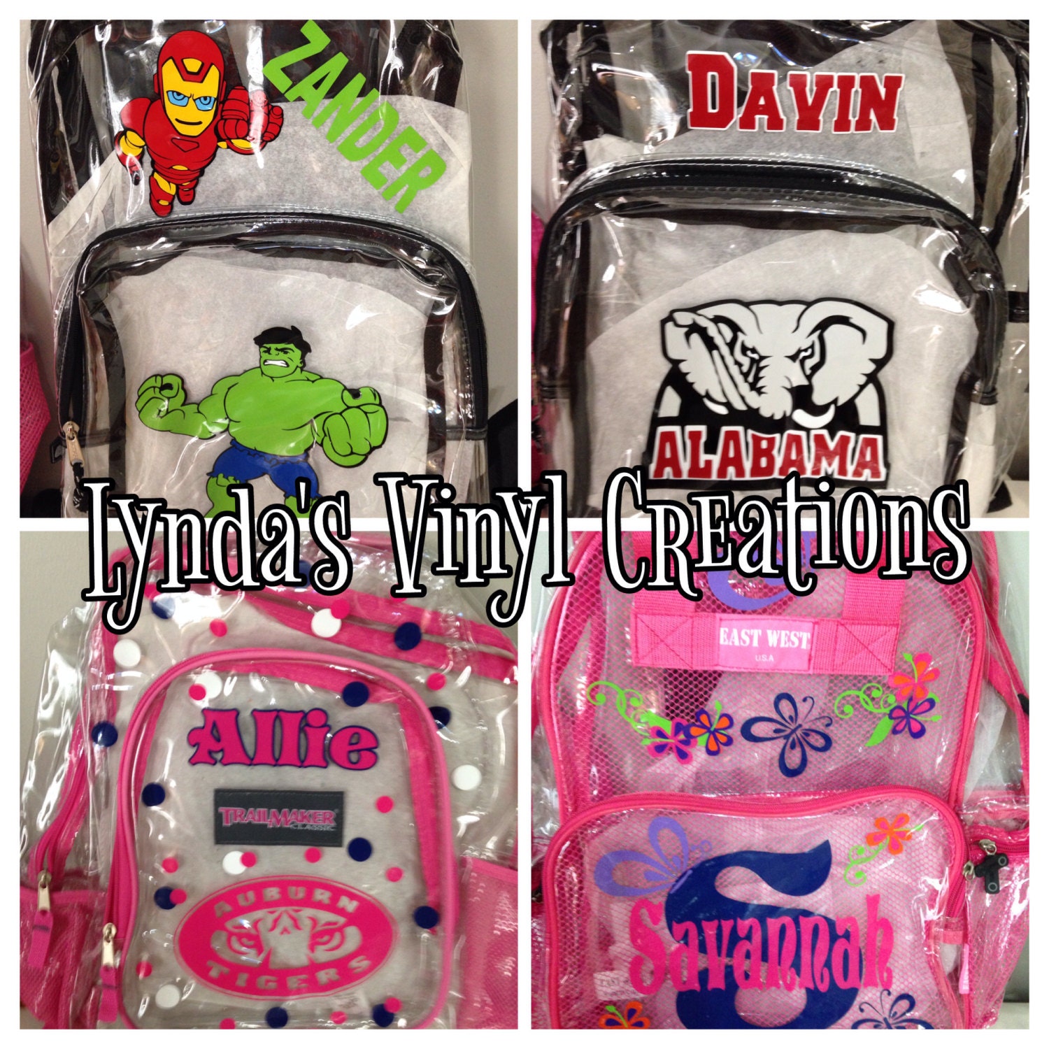 Custom Personalized Clear Backpack