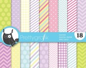 80% OFF SALE easter colors digital paper, commercial use, scrapbook papers, background polka dots, chevron, gingham, stripes - PS644 Il_170x135