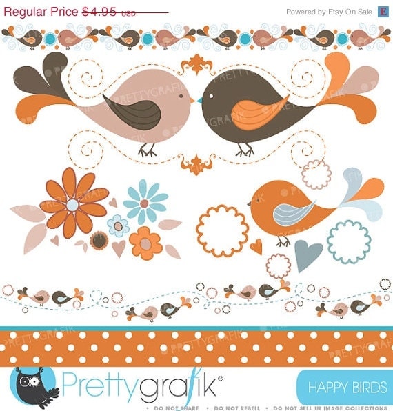 60% OFF SALE bird tweets clipart commercial use, vector graphics, digital clip art, digital images - CL428 Il_570xn