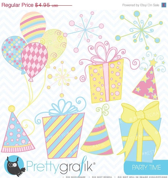 60% OFF SALE Party time clipart commercial use, vector graphics, digital clip art, digital images - CL348 Il_570xn