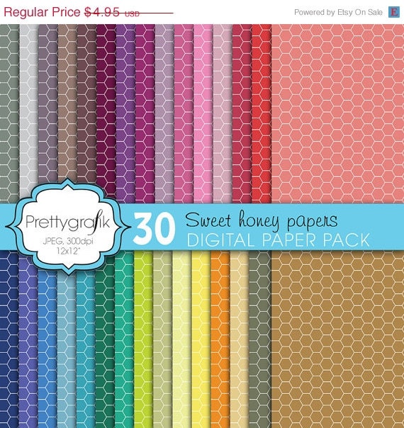 60% OFF SALE honeycomb hexagonal digital paper, commercial use, scrapbook papers, background - PS600 Il_570xn