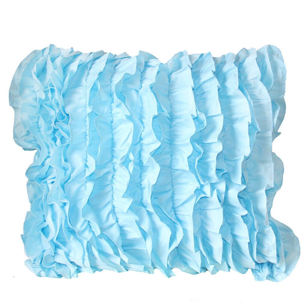 Blue Ruffle Cushion Cover Euro Pillow Sham by LovelyDecor on Etsy