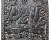 Holding Alms Bowl Buddha Wall Panel Decor India Vintage Wall Boho Door