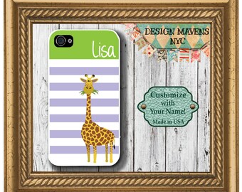 Preppy Giraffe iPhone Case, Personalized iPhone Case, iPhone 4, iPhone 4s, iPhone 5, iPhone 5s, iPhone 5c, iPhone 6, 6s, 6 Plus, SE